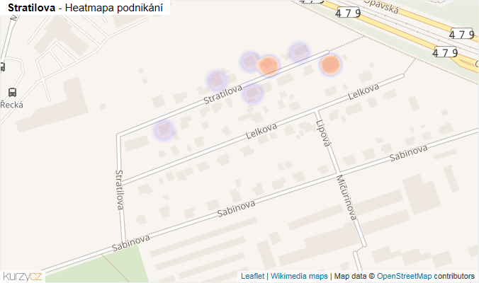 Mapa Stratilova - Firmy v ulici.