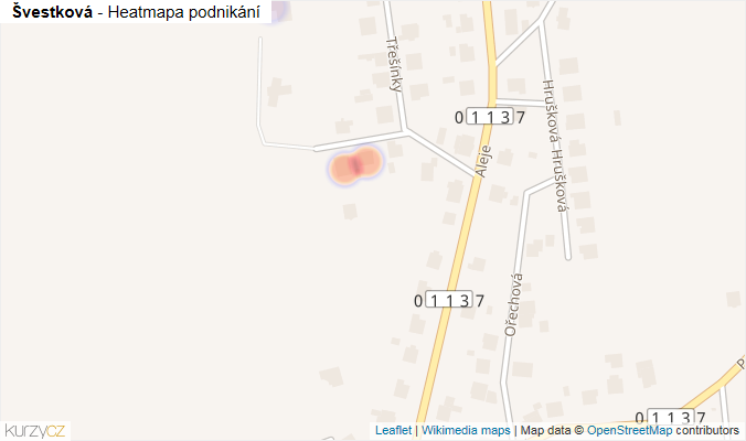 Mapa Švestková - Firmy v ulici.