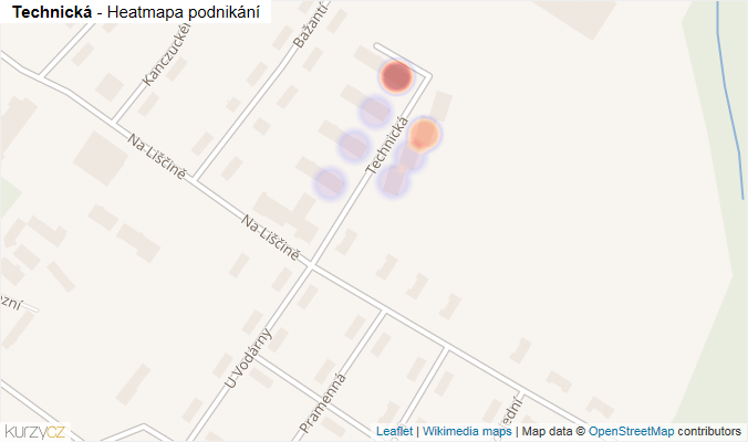 Mapa Technická - Firmy v ulici.