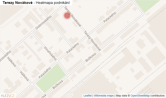Mapa Terezy Novákové - Firmy v ulici.