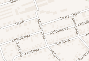 Tichá v obci Ostrava - mapa ulice