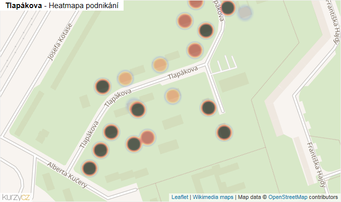 Mapa Tlapákova - Firmy v ulici.