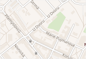 U Dvoru v obci Ostrava - mapa ulice