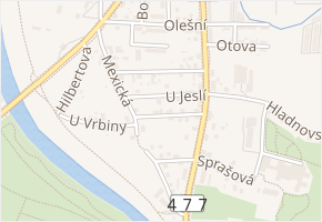 U Jeslí v obci Ostrava - mapa ulice