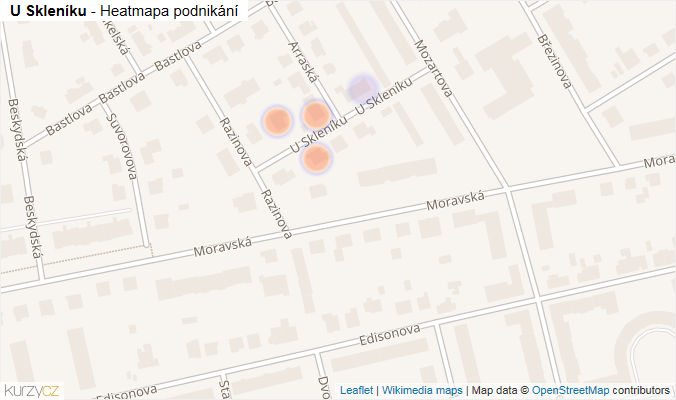 Mapa U Skleníku - Firmy v ulici.