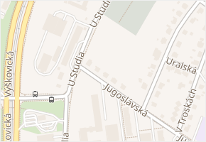 U Studia v obci Ostrava - mapa ulice