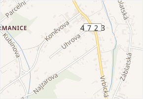 Uhrova v obci Ostrava - mapa ulice