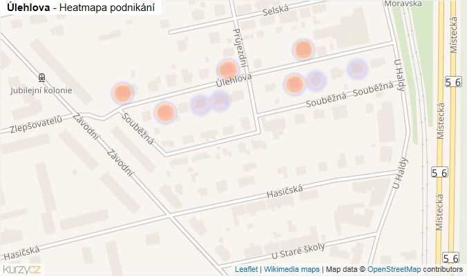 Mapa Úlehlova - Firmy v ulici.