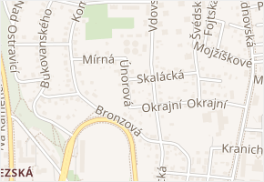 Únorová v obci Ostrava - mapa ulice