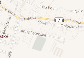 Úzká v obci Ostrava - mapa ulice