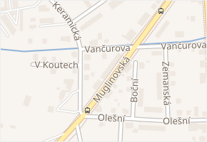 Vančurova v obci Ostrava - mapa ulice