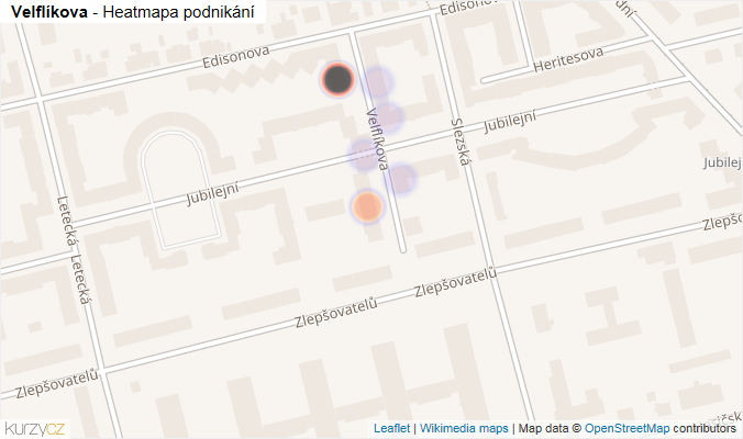 Mapa Velflíkova - Firmy v ulici.