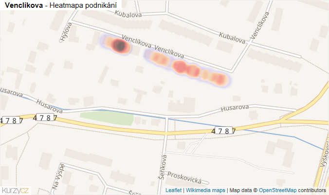 Mapa Venclíkova - Firmy v ulici.