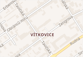 Vítkovice v obci Ostrava - mapa části obce