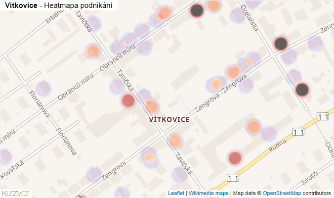 Mapa Vítkovice - Firmy v části obce.
