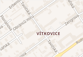 Vítkovice v obci Ostrava - mapa městské části