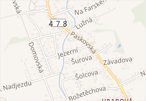 Vodanova v obci Ostrava - mapa ulice