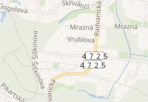 Vrublova v obci Ostrava - mapa ulice