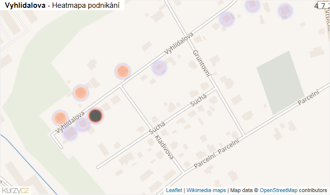 Mapa Vyhlídalova - Firmy v ulici.