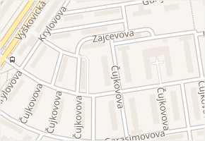 Zajcevova v obci Ostrava - mapa ulice