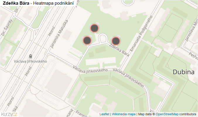 Mapa Zdeňka Bára - Firmy v ulici.