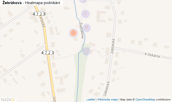 Mapa Žebrákova - Firmy v ulici.