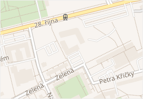 Zelená v obci Ostrava - mapa ulice