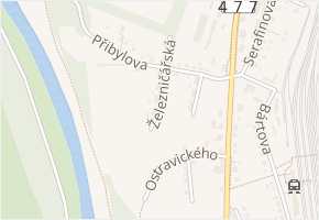 Železničářská v obci Ostrava - mapa ulice