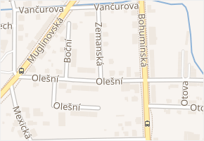 Zemanská v obci Ostrava - mapa ulice