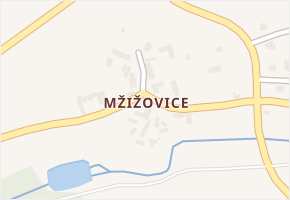 Mžižovice v obci Ostředek - mapa části obce