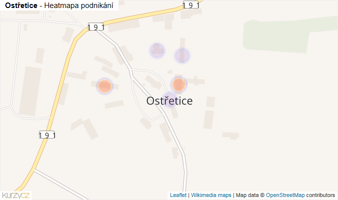 Mapa Ostřetice - Firmy v části obce.