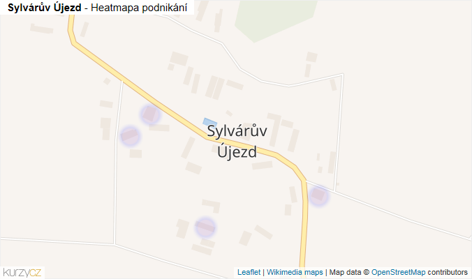 Mapa Sylvárův Újezd - Firmy v části obce.