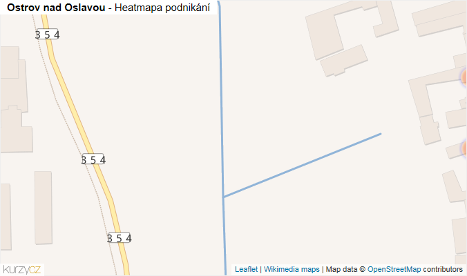 Mapa Ostrov nad Oslavou - Firmy v obci.