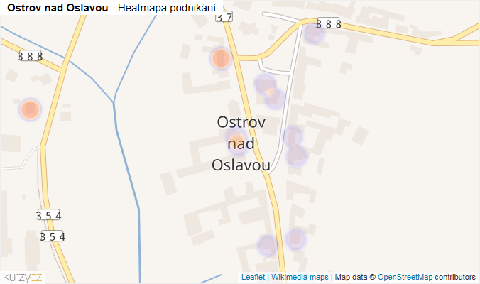 Mapa Ostrov nad Oslavou - Firmy v části obce.