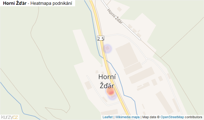 Mapa Horní Žďár - Firmy v části obce.