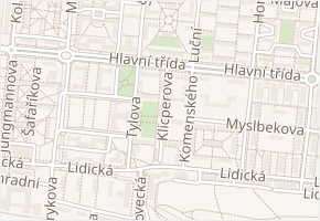 Klicperova v obci Ostrov - mapa ulice