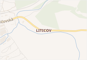 Liticov v obci Ostrov - mapa části obce