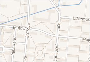 Májová v obci Ostrov - mapa ulice