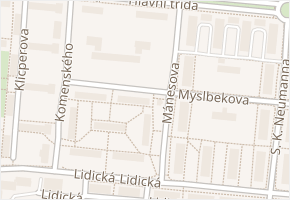 Myslbekova v obci Ostrov - mapa ulice