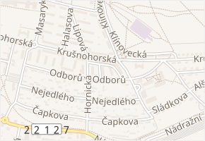 Odborů v obci Ostrov - mapa ulice