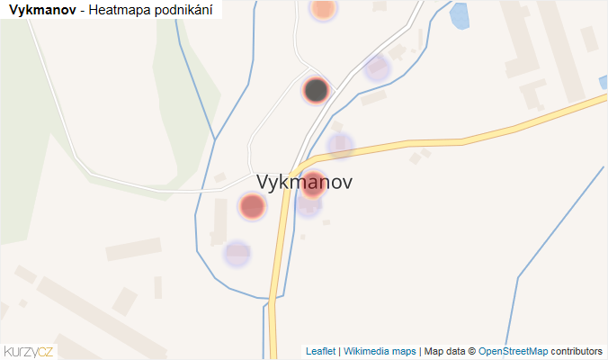 Mapa Vykmanov - Firmy v části obce.