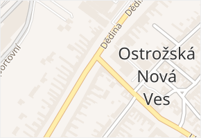 Dědina v obci Ostrožská Nová Ves - mapa ulice