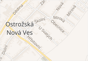 U Svatých v obci Ostrožská Nová Ves - mapa ulice