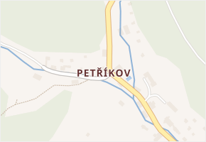Petříkov v obci Ostružná - mapa části obce