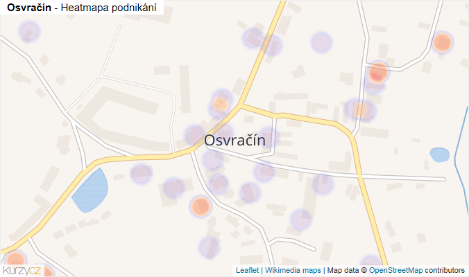 Mapa Osvračín - Firmy v části obce.
