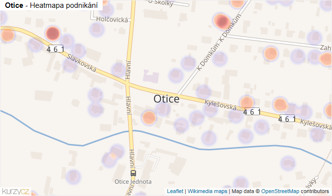 Mapa Otice - Firmy v části obce.