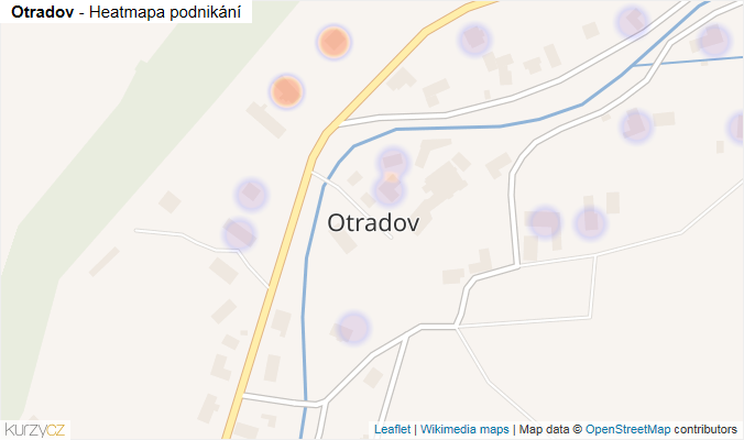 Mapa Otradov - Firmy v části obce.