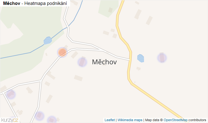Mapa Měchov - Firmy v části obce.