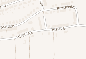 Čechova v obci Otrokovice - mapa ulice