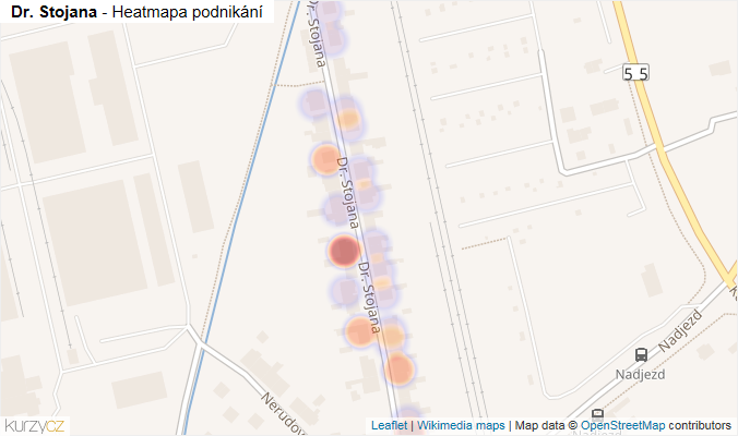 Mapa Dr. Stojana - Firmy v ulici.